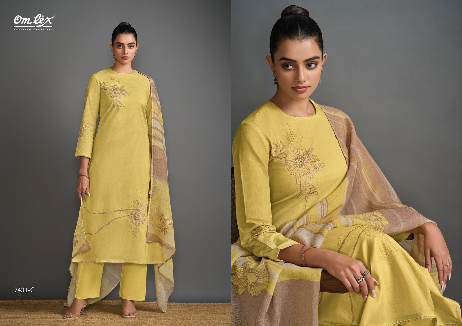 Trendy By Omtex Lawn Cotton Printed Dress Material Suppliers In India